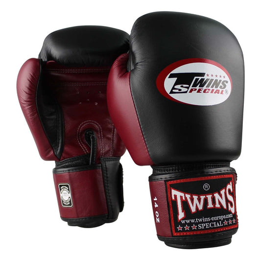 Twins Boxhandschuhe BGVL 3 Leder Schwarz Weinrot