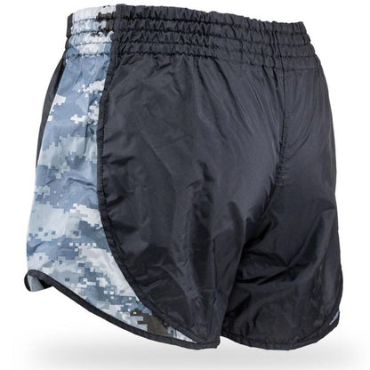 Booster Muay Thai Shorts, Retro Hybrid, camo grau, kids