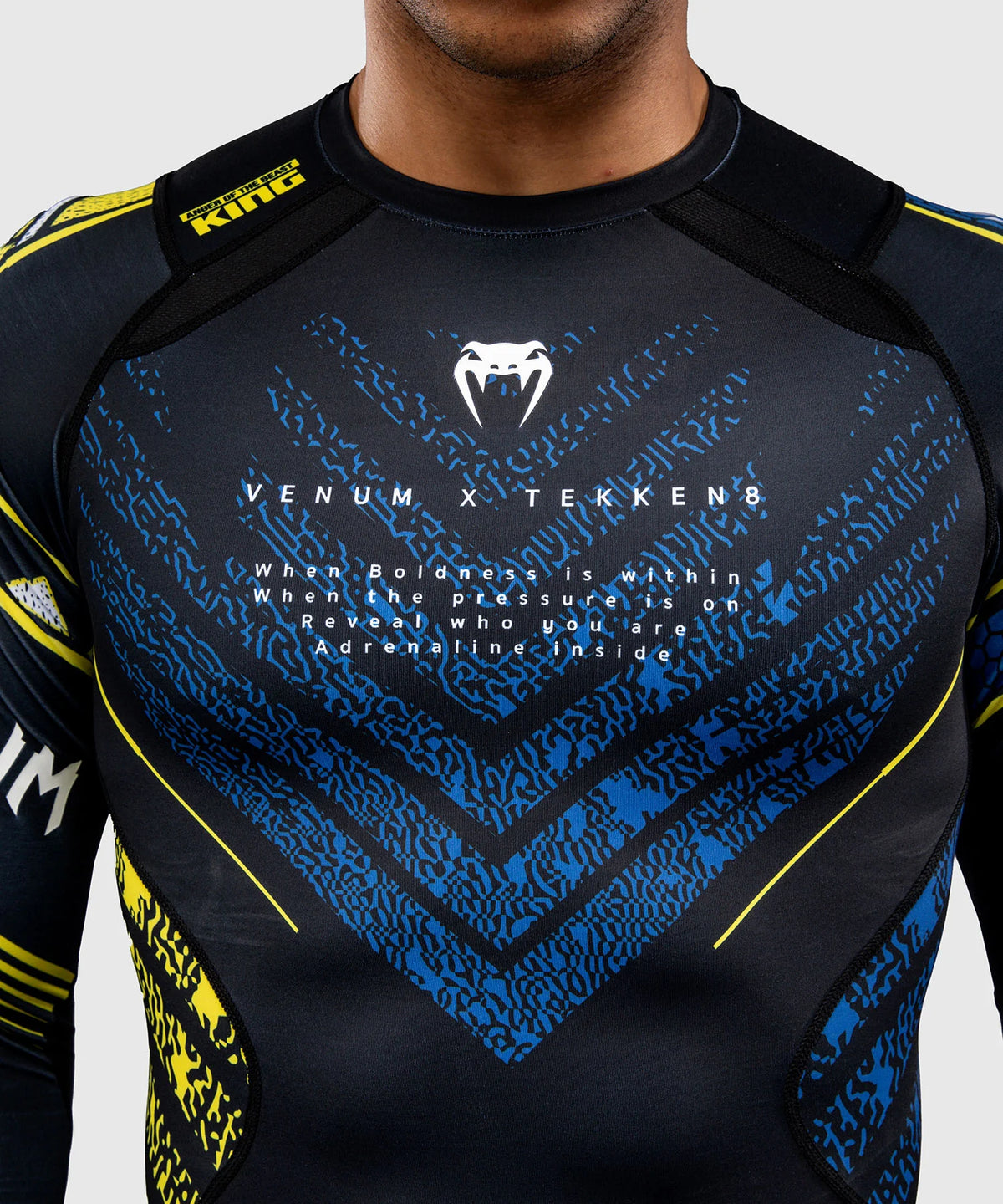 Venum x TEKKEN 8 Langarm Rashguard - King - Schwarz/Gelb