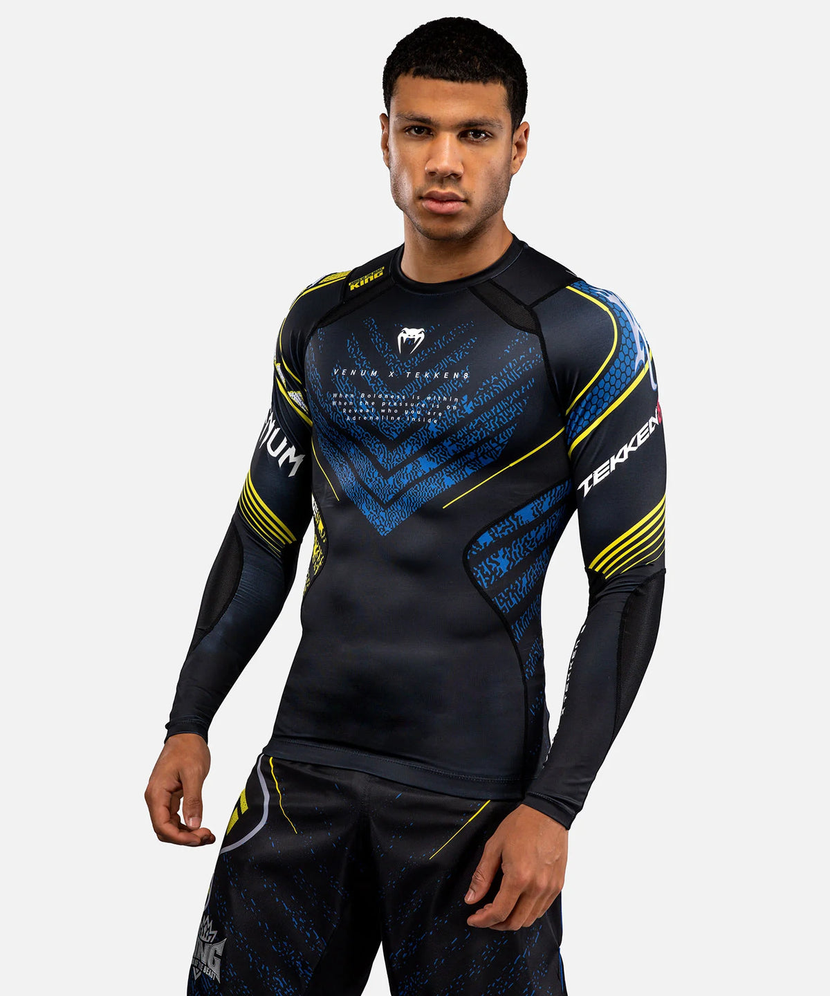Venum x TEKKEN 8 Langarm Rashguard - King - Schwarz/Gelb