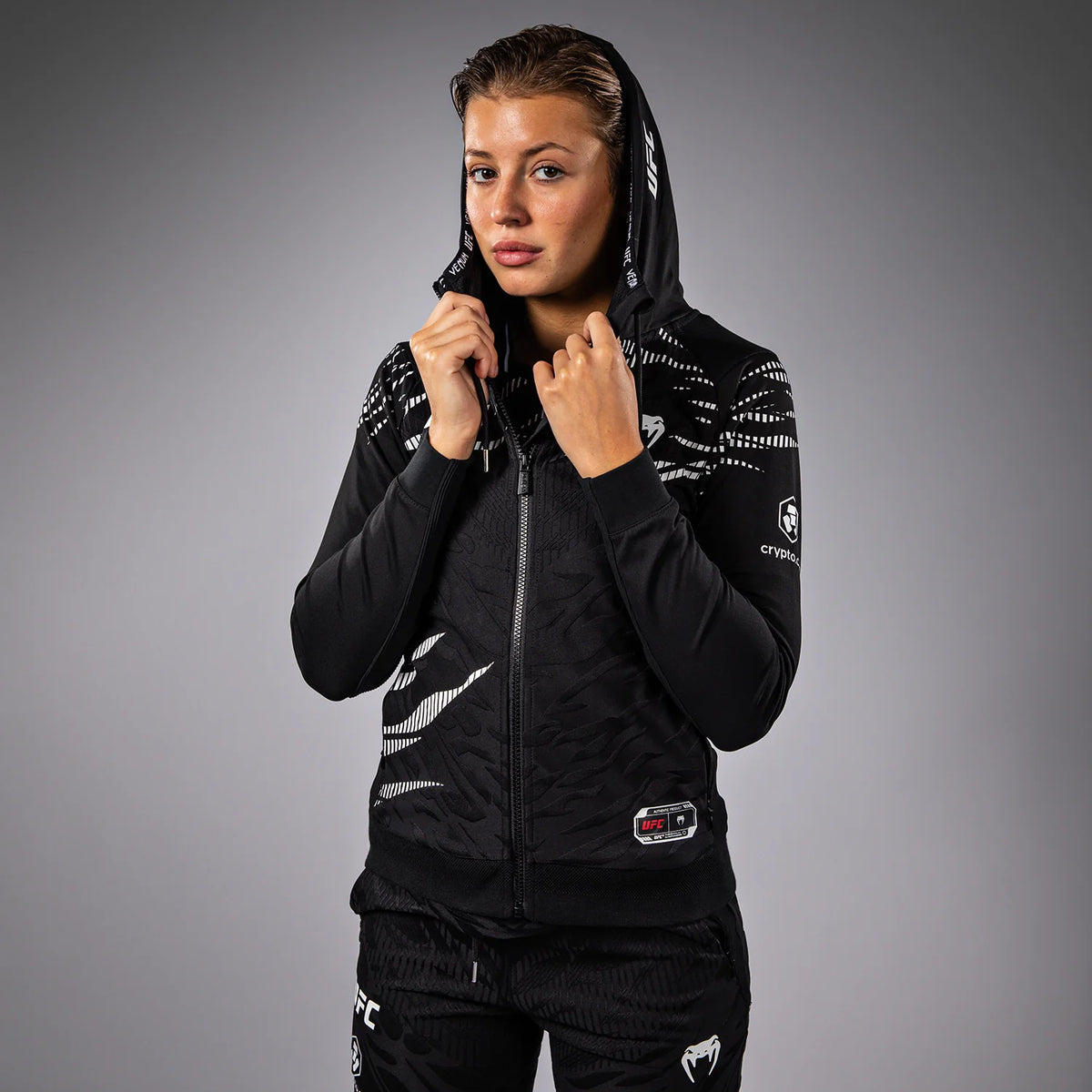 VENUM Zip Hoody, UFC Fusion Authentic Fight Night, schwarz-weiß Woman