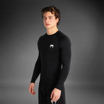 Venum Contender Herren Langärmeliger Rashguard - Schwarz/Weiß