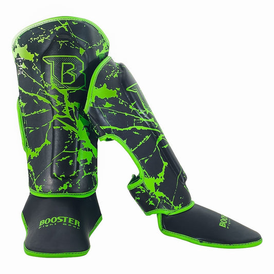 Booster Schienbeinschoner Kickbox Shinguards Marmorgrün