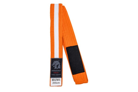 okami fightgear Kids BJJ Belt - orange / weiß