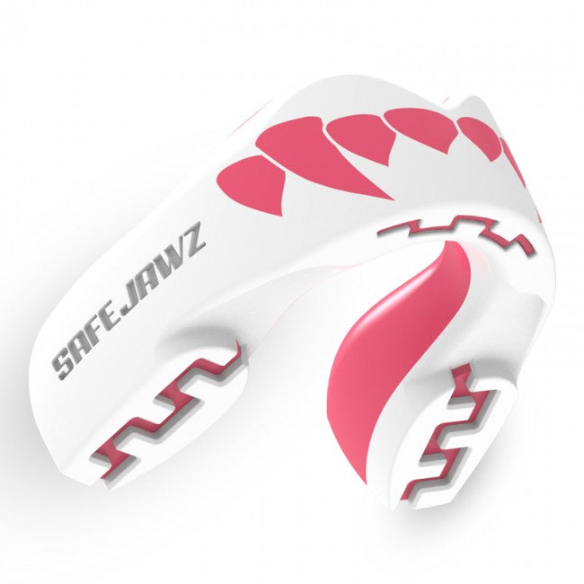 Safejawz Mundschutz Extro-Serie Dracula Weiß/Pink Senior