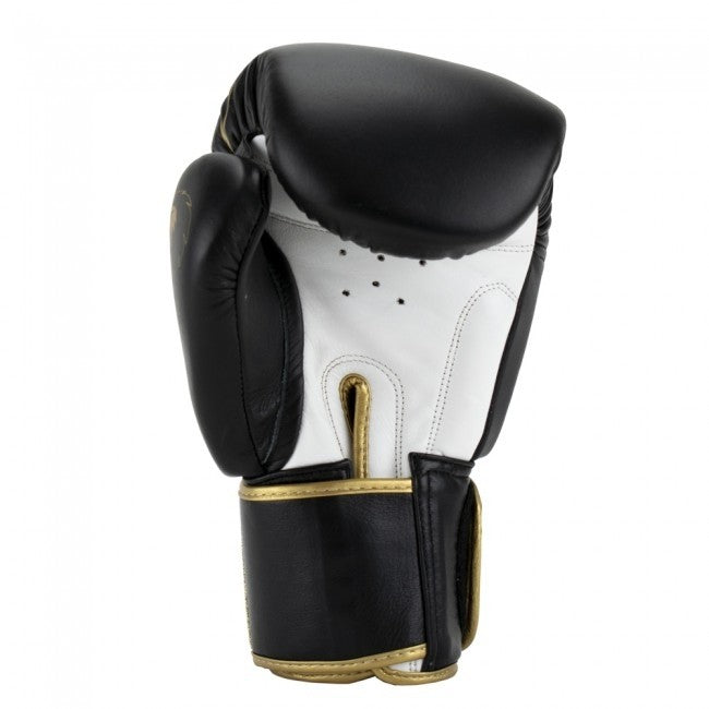 Super Pro Combat Gear Warrior SE Leder Boxhandschuhe Schwarz/Gold/Weiß