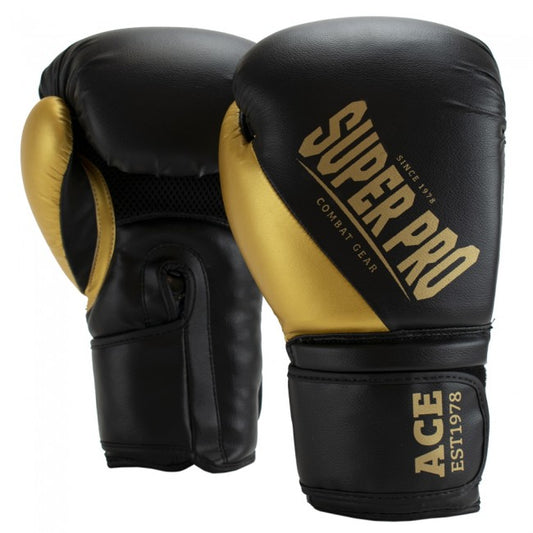 Super Pro Combat Gear ACE (Kick)Boxhandschuhe black/gold