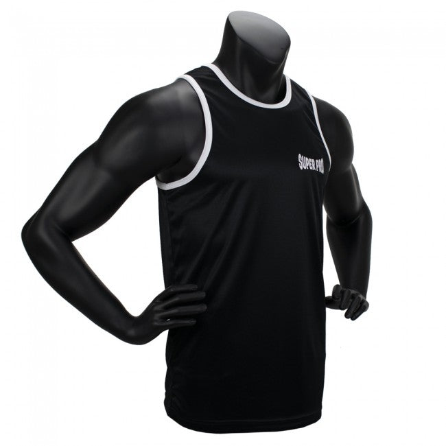 Super Pro Combat Gear Club Boxing Top Singlet Schwarz/Weiß