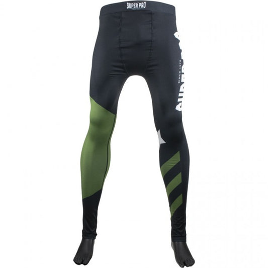 Super Pro Leggings Men No Mercy black/green/silver