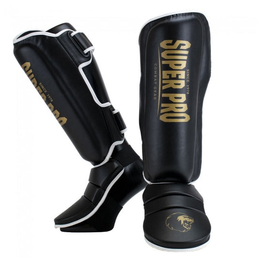 Super Pro Combat Gear Schienbeinschoner Protector SE Schwarz/Gold/Weiß