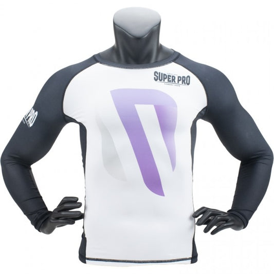 Super Pro Rash Guard Long Sleeve No Mercy white/purple/silver