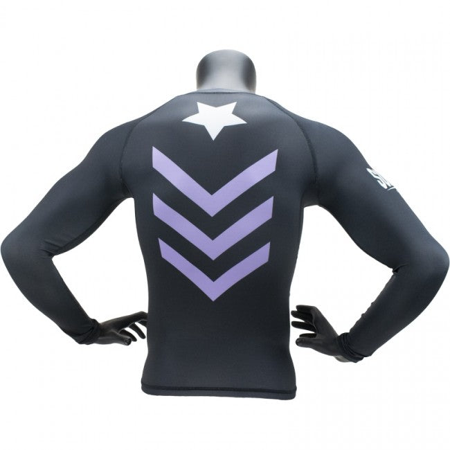 Super Pro Rash Guard Long Sleeve No Mercy white/purple/silver