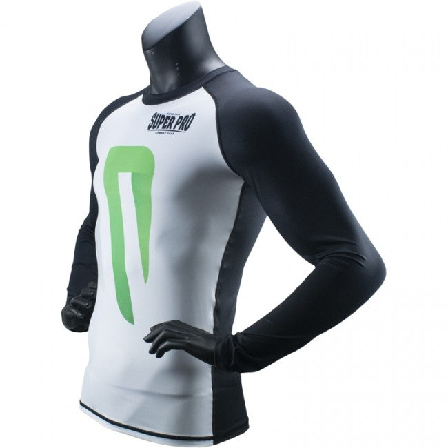 Super Pro Rash Guard Long Sleeve No Mercy black/green/silver