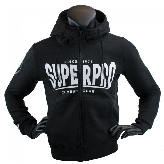 Super Pro Hoodie mit Zipper S.P. Logo Schwarz/Weiß