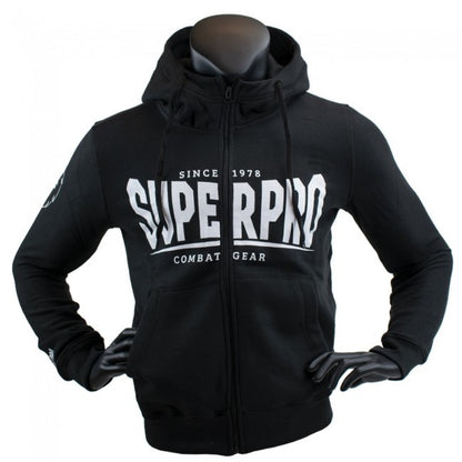 Super Pro Hoodie mit Zipper S.P. Logo Schwarz/Weiß