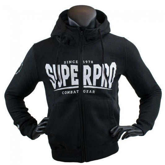 Super Pro Hoodie mit Zipper S.P. Logo Schwarz/Weiß