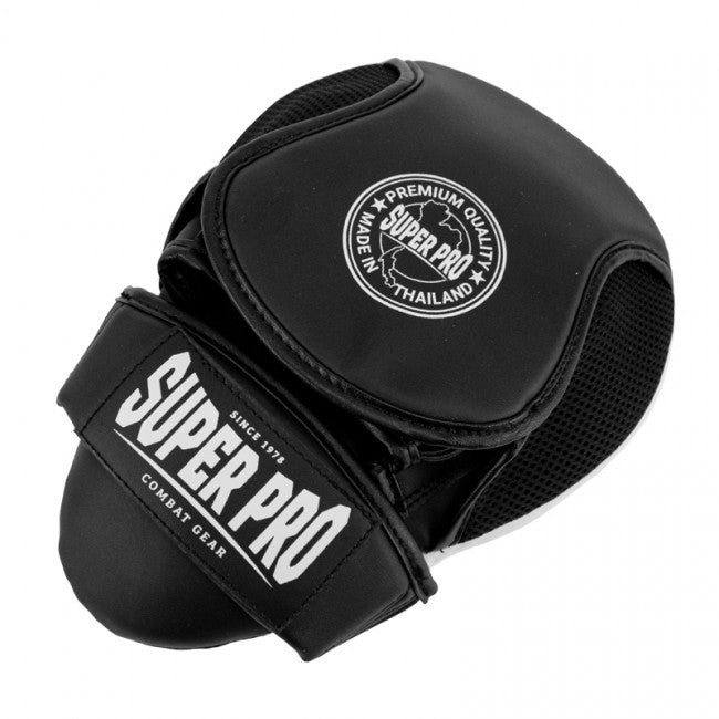SUPER PRO COMBAT GEAR LEATHER FOCUS PADS PATTAYA MADE IN THAILAND BLACK (PAIR)