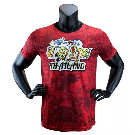 SUPER PRO COMBAT GEAR THAI T-SHIRT PATTAYA MADE IN THAILAND RED