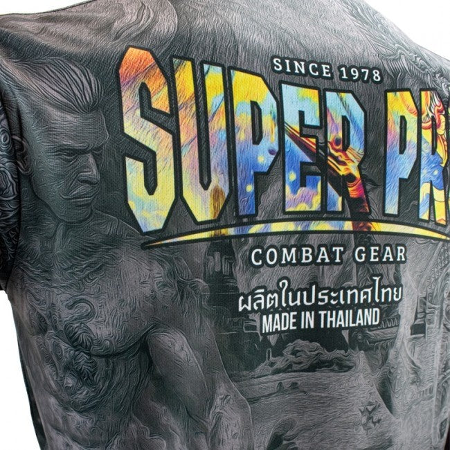 SUPER PRO COMBAT GEAR THAI T-SHIRT PATTAYA MADE IN THAILAND BLACK