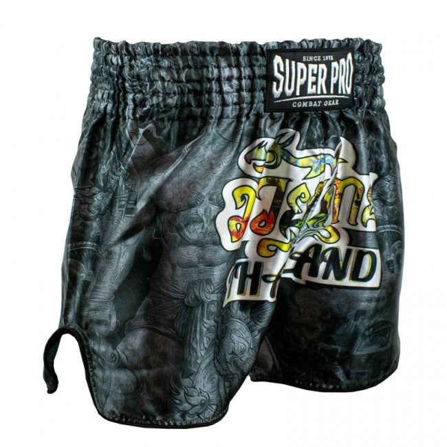 SUPER PRO COMBAT GEAR THAISHORT PATTAYA MADE IN THAILAND BLACK