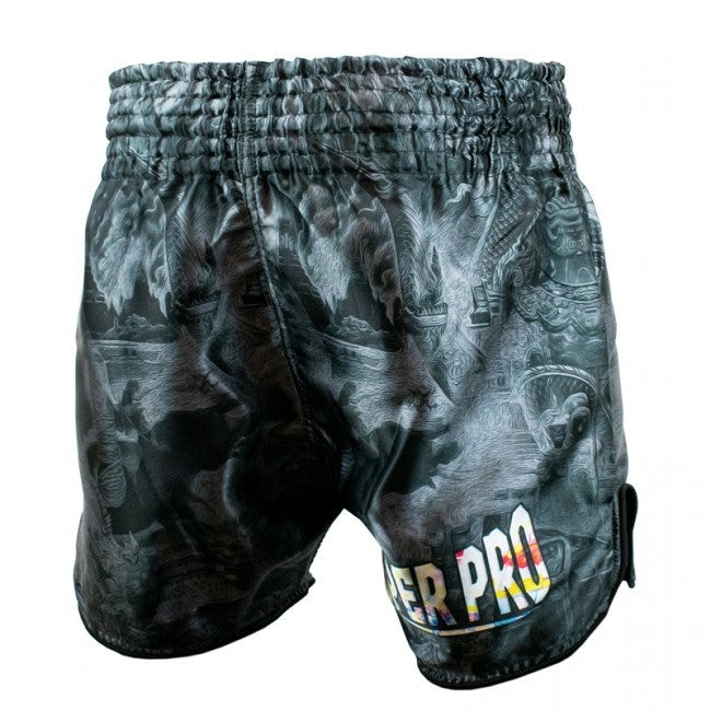 SUPER PRO COMBAT GEAR THAISHORT PATTAYA MADE IN THAILAND BLACK