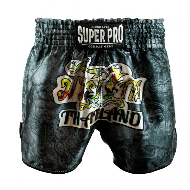 SUPER PRO COMBAT GEAR THAISHORT PATTAYA MADE IN THAILAND BLACK