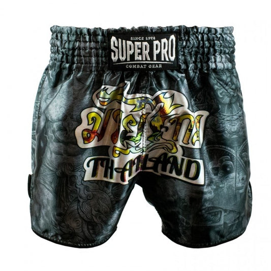 SUPER PRO COMBAT GEAR THAISHORT PATTAYA MADE IN THAILAND BLACK