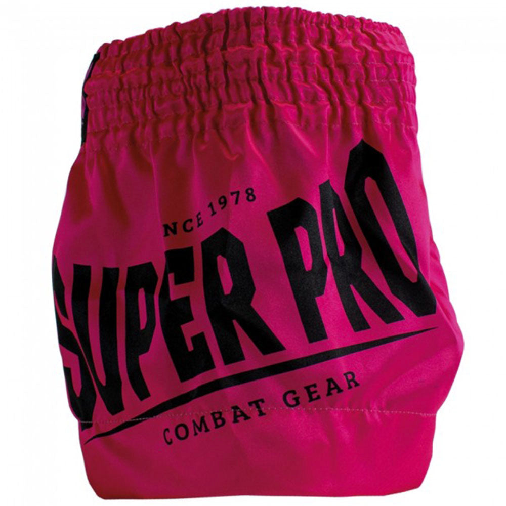 SUPER PRO (THAI)BOXING SHORTS KIDS LEOPARD BLACK/PINK