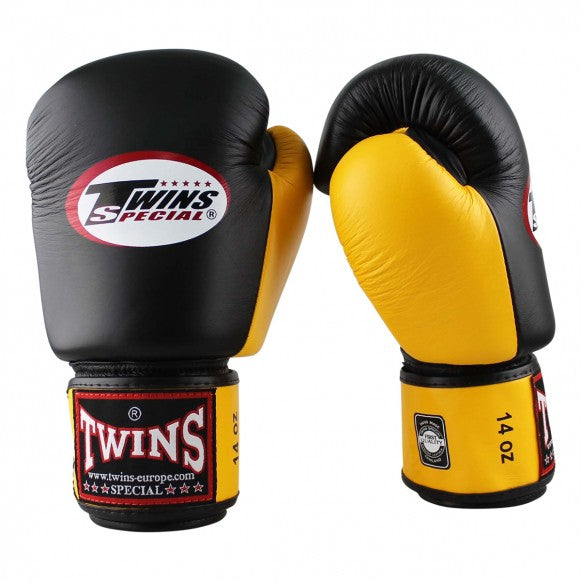 Twins Boxhandschuhe BGVL 3 Leder Schwarz Gelb