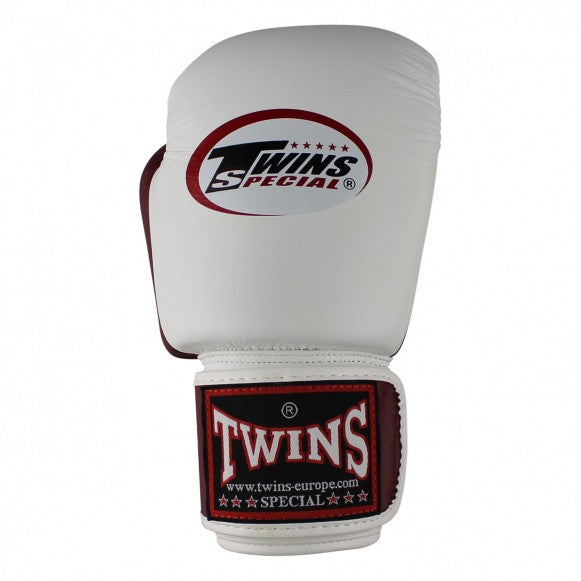 Twins Boxhandschuhe BGVL 3 Leder Weiß Weinrot