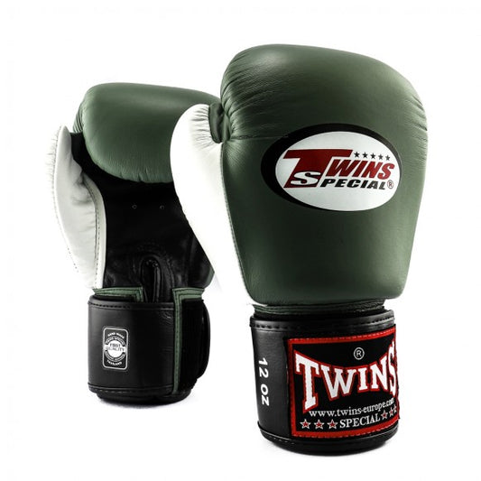 Twins BGVL 4 Boxhandschuhe Schwarz Olive Weiß