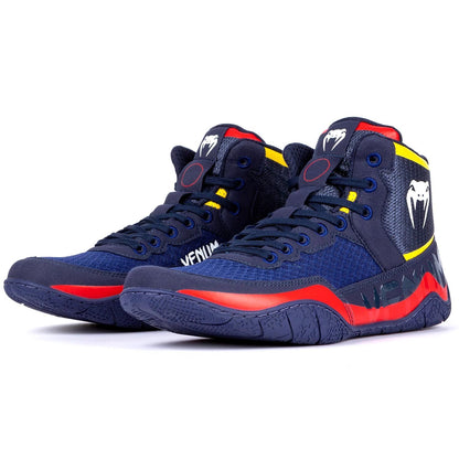 VENUM Wrestling Schuhe Elite blau-gelb