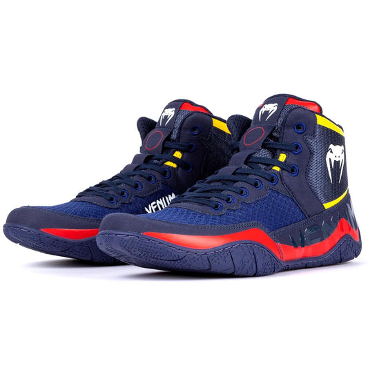VENUM Wrestling Schuhe Elite blau-gelb