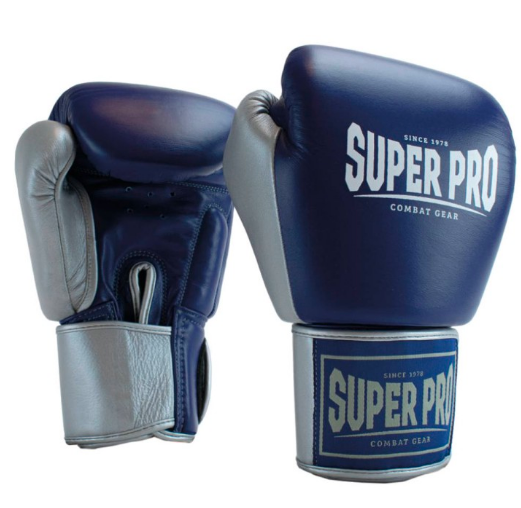 SUPER PRO (THAI-)BOXHANDSCHUHE ENFORCER Blue/Silver