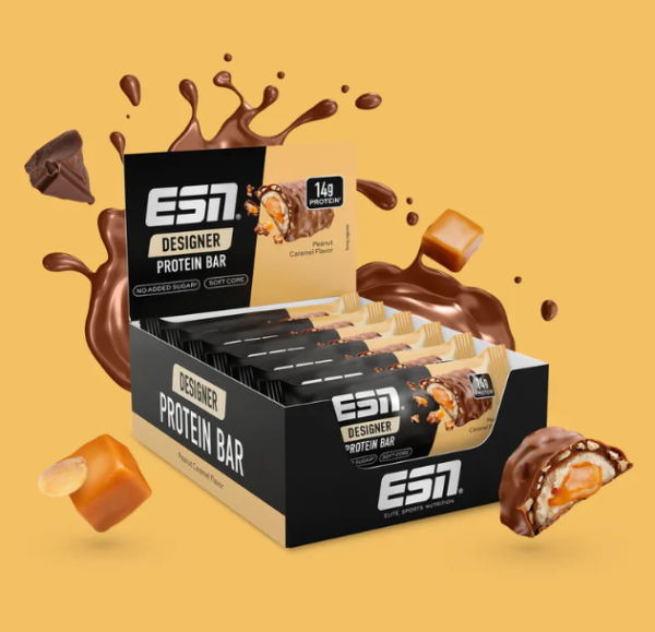 ESN Designer Bar Proteinriegel 12x 45g Peanut Caramel Flavor Box