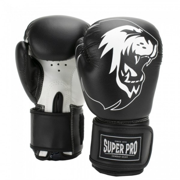 Super Boxhandschuhe Schwarz/Weiß Boxhandschuhe | Talent Kunstleder Boxhandschuhe | Gear Combat Kinder Boxhandschuhe Arten Pro |