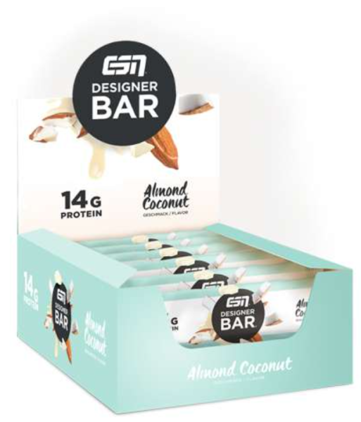 ESN Designer Bar Box, 12 x 45g Riegel Almond Coconut