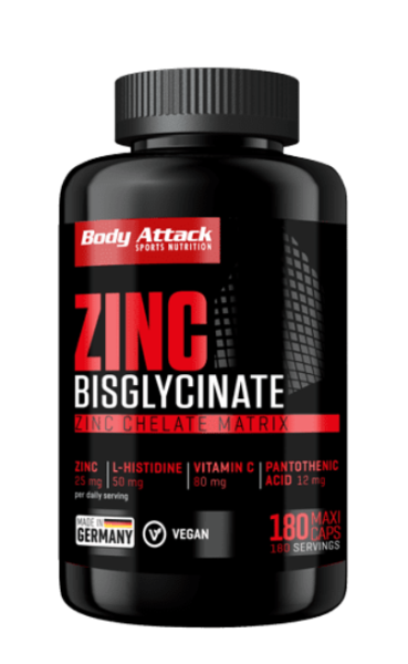 BODY ATTACK ZINC BISGLYCINATE - 180 Caps